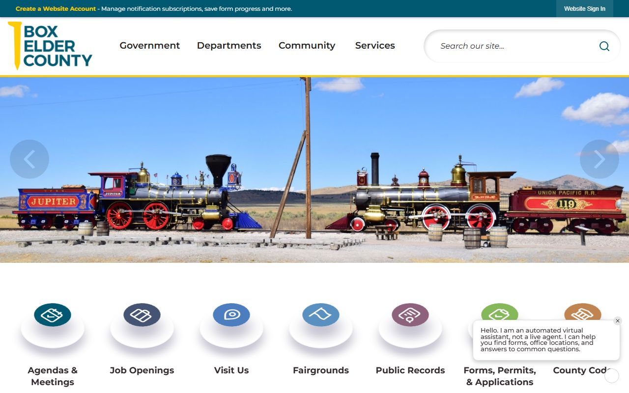 Box Elder County government website for Brigham City death index and vital records