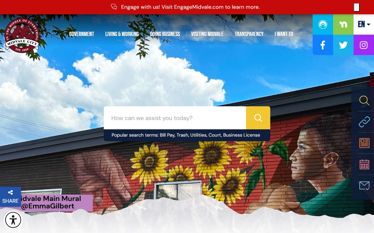 Midvale City website for residents seeking Salt Lake County death index records