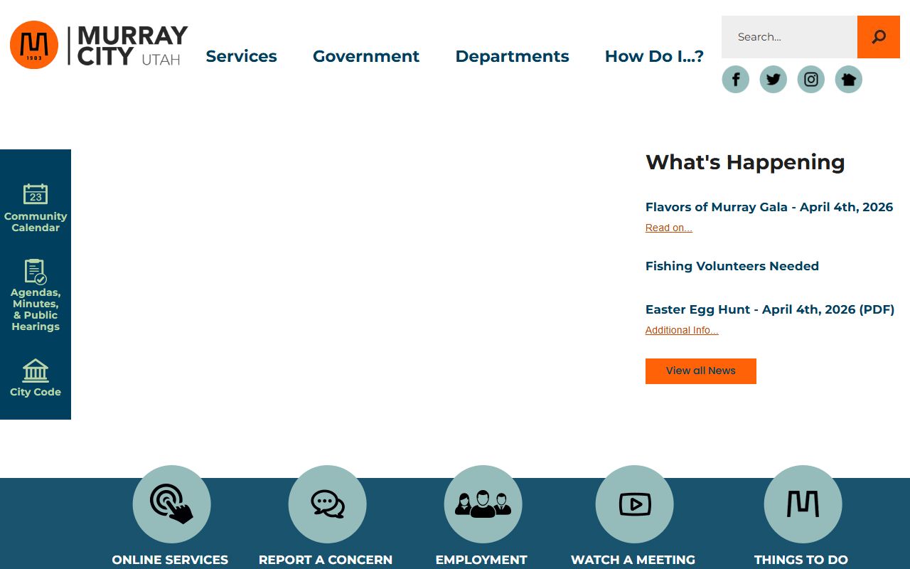 Murray City website for residents seeking death index and vital records information