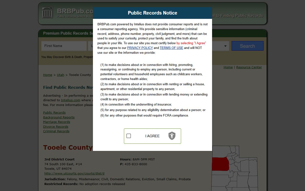 BRB Publications Tooele County death records and vital records directory